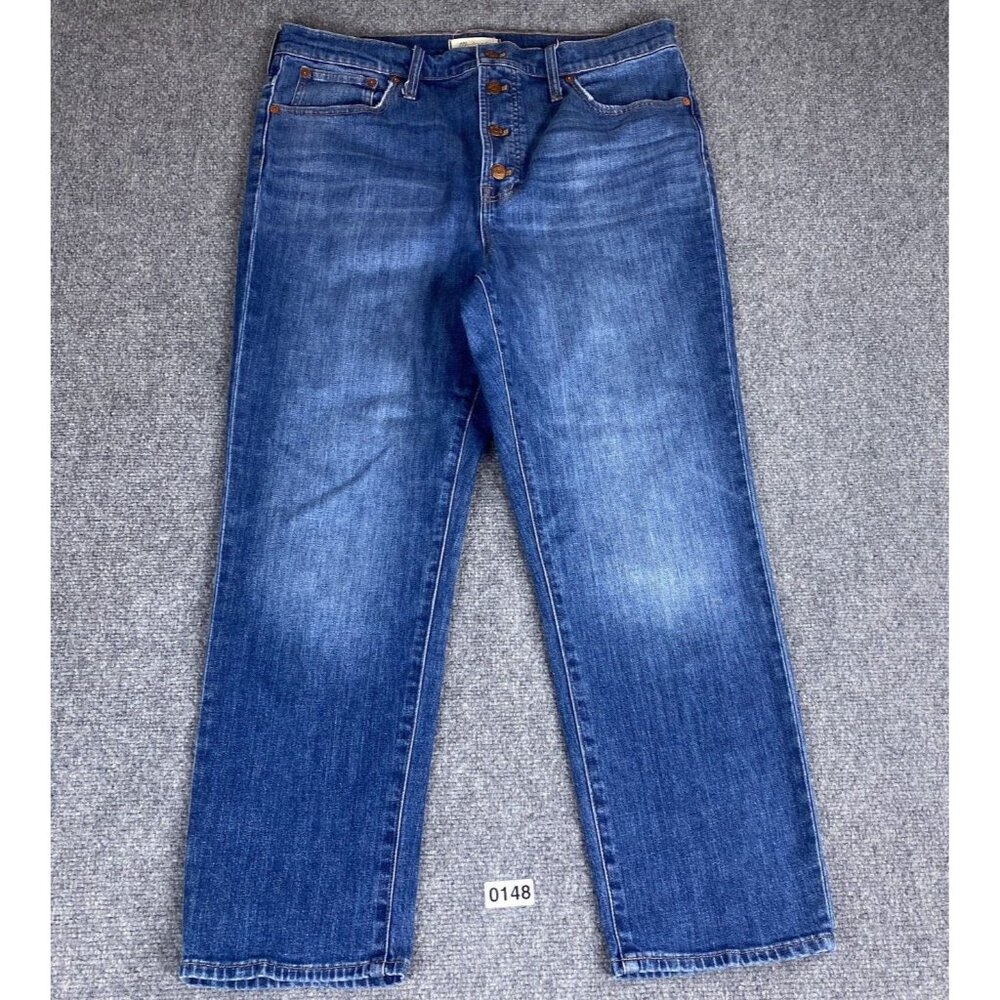 Madewell Jeans Womens 32 Perfect Vintage Crop High Waist Button Fly Medium Wash